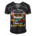 All I Want Is For My Dad & Mom In Heaven 24Ya2 Men's Short Sleeve V-neck 3D Print Retro Tshirt Black