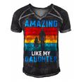 Amazing Like My Daughter Funny Fathers Day Gift Men's Short Sleeve V-neck 3D Print Retro Tshirt Black