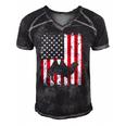 American Flag Camel Animal Vintage 4Th Of July Gift Men's Short Sleeve V-neck 3D Print Retro Tshirt Black