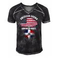 American Grown With Dominican Roots Usa Dominican Flag Men's Short Sleeve V-neck 3D Print Retro Tshirt Black