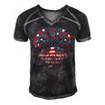American Tree 4Th Of July Usa Flag Hearts Roots Patriotic Men's Short Sleeve V-neck 3D Print Retro Tshirt Black