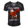 Are You Free Tonight 4Th Of July American Dabbing Bald Eagle Men's Short Sleeve V-neck 3D Print Retro Tshirt Black
