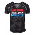 Awesome Like My Daughter Funny Fathers Day Dad Joke Men's Short Sleeve V-neck 3D Print Retro Tshirt Black