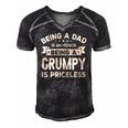 Being A Dad Is An Honor Being A Grumpy Is Priceless Grandpa Men's Short Sleeve V-neck 3D Print Retro Tshirt Black