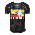 Best American Eskimo Dad Ever Funny American Eskimo Dad Men's Short Sleeve V-neck 3D Print Retro Tshirt Black