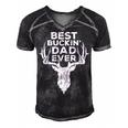Best Buckin Dad Ever Deer Hunters Men's Short Sleeve V-neck 3D Print Retro Tshirt Black