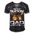 Best Buckin Dad Ever Deer Hunting Bucking Father Men's Short Sleeve V-neck 3D Print Retro Tshirt Black