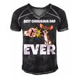 Best Chihuahua Dad Ever Funny Chihuahua Dog Men's Short Sleeve V-neck 3D Print Retro Tshirt Black