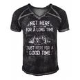 Camping - Not Here For A Long Time Just Here For A Good Time Men's Short Sleeve V-neck 3D Print Retro Tshirt Black