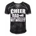 Cheer Dad The Only Thing I Flip Is My Wallet Men's Short Sleeve V-neck 3D Print Retro Tshirt Black