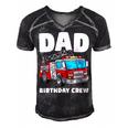 Dad Birthday Crew Fire Truck Firefighter Fireman Party Men's Short Sleeve V-neck 3D Print Retro Tshirt Black