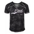 Dad Est2005 Perfect Fathers Day Great Gift Love Daddy Dear Men's Short Sleeve V-neck 3D Print Retro Tshirt Black