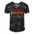 Dad Grandpa Great Grandpa From Grandkids Men's Short Sleeve V-neck 3D Print Retro Tshirt Black
