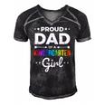 Dad Of A Kindergarten Girl Gift Men's Short Sleeve V-neck 3D Print Retro Tshirt Black