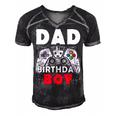 Dad Of Birthday Boy Time To Level Up Video Game Birthday Men's Short Sleeve V-neck 3D Print Retro Tshirt Black
