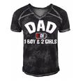 Dad Of One Boy And Two Girls Men's Short Sleeve V-neck 3D Print Retro Tshirt Black