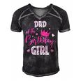 Dad Of The Birthday Girl Cute Pink Matching Family Men's Short Sleeve V-neck 3D Print Retro Tshirt Black