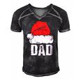 Dad Santa Christmas Family Matching Pajamas Papa Father Men's Short Sleeve V-neck 3D Print Retro Tshirt Black