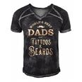 Dads With Tattoos And Beards Men's Short Sleeve V-neck 3D Print Retro Tshirt Black