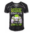 Elementary Complete Time To Level Up Kids Graduation Men's Short Sleeve V-neck 3D Print Retro Tshirt Black