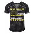 Ewings Sarcoma Warrior Usa Flag United States Flag Yellow Ribbon Ewings Sarcoma Ewings Sarcoma Awareness Men's Short Sleeve V-neck 3D Print Retro Tshirt Black