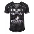 Father And Daughter Fishing Partners For Life Fishing Men's Short Sleeve V-neck 3D Print Retro Tshirt Black