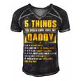 Father Grandpa 5 Things You Should Know About My Daddy Fathers Day 12 Family Dad Men's Short Sleeve V-neck 3D Print Retro Tshirt Black
