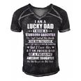Father Grandpa I Am A Lucky Dad Fathers Day From Stubborn Daughter26 Family Dad Men's Short Sleeve V-neck 3D Print Retro Tshirt Black