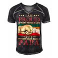 Father Grandpa I Am Proud Of Many Things In Life But Nothing Beats Being A Papa258 Family Dad Men's Short Sleeve V-neck 3D Print Retro Tshirt Black