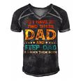 Father Grandpa I Have Two Titles Dad And Step Dad Vintage Fathers Day 67 Family Dad Men's Short Sleeve V-neck 3D Print Retro Tshirt Black