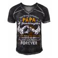 Father Grandpa The Bond Between Papa And Granddaughter Is One That Is So Strong Family Dad Men's Short Sleeve V-neck 3D Print Retro Tshirt Black