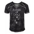Father Of Dogs Paw Prints Men's Short Sleeve V-neck 3D Print Retro Tshirt Black