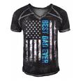 Fathers Day Best Dad Ever With Us American Flag V2 Men's Short Sleeve V-neck 3D Print Retro Tshirt Black