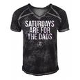 Fathers Day New Dad Gift Saturdays Are For The Dads Raglan Baseball Tee Men's Short Sleeve V-neck 3D Print Retro Tshirt Black