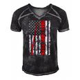 Fishing Papa American Flag Fisherman Gift For Fathers Day Men's Short Sleeve V-neck 3D Print Retro Tshirt Black