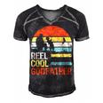 Fishing Reel Cool Godfather V3 Men's Short Sleeve V-neck 3D Print Retro Tshirt Black