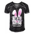 Funny Cute Pink Bunny Im All Ears Rabbit Happy Easter Day Gift For Girls Women Mom Mommy Family Birthday Holiday Christmas Men's Short Sleeve V-neck 3D Print Retro Tshirt Black