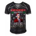 Funny Joe Biden Happy Easter Ugly Christmas Men's Short Sleeve V-neck 3D Print Retro Tshirt Black