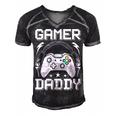Gamer Daddy Video Gamer Gaming Men's Short Sleeve V-neck 3D Print Retro Tshirt Black