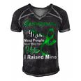 Gastroparesis Warrior Skull Women Vintage Green Ribbon Gastroparesis Gastroparesis Awareness V2 Men's Short Sleeve V-neck 3D Print Retro Tshirt Black