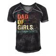 Girl Dad Outnumbered Men Fathers Day Father Of Girls Vintage Men's Short Sleeve V-neck 3D Print Retro Tshirt Black