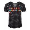 Girls Just Want To Have Fundamental Human Rights Feminist V2 Men's Short Sleeve V-neck 3D Print Retro Tshirt Black