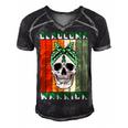 Glaucoma Warrior Skull Women Vintage Green Ribbon Glaucoma Glaucoma Awareness Men's Short Sleeve V-neck 3D Print Retro Tshirt Black