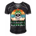 Glaucoma Warrior Skull Women Vintage Green Ribbon Glaucoma Glaucoma Awareness V2 Men's Short Sleeve V-neck 3D Print Retro Tshirt Black