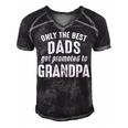 Grandpa Gift Only The Best Dads Get Promoted To Grandpa Men's Short Sleeve V-neck 3D Print Retro Tshirt Black