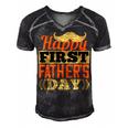 Happy First Fathers Day Dad T-Shirt Men's Short Sleeve V-neck 3D Print Retro Tshirt Black