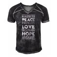 Human Kindness Peace Equality Love Inclusion Diversity Men's Short Sleeve V-neck 3D Print Retro Tshirt Black