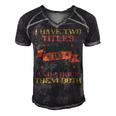 I Have Two Titles Dad And Papa And I Rock Papa T-Shirt Fathers Day Gift Men's Short Sleeve V-neck 3D Print Retro Tshirt Black