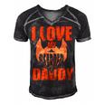 I Love My Bearded Daddy Fathers Day T Shirts Men's Short Sleeve V-neck 3D Print Retro Tshirt Black