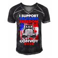I Support Truckers Freedom Convoy 2022 V3 Men's Short Sleeve V-neck 3D Print Retro Tshirt Black